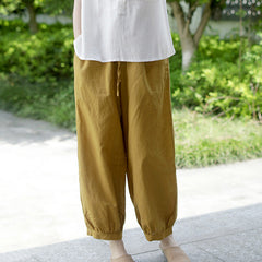 Spring Summer Loose Cotton Linen Trousers