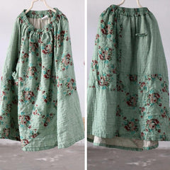 Spring Summer Plus Size Retro Cotton Linen Loose Skirt