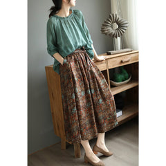 Spring Summer Retro Casual Floral Skirt