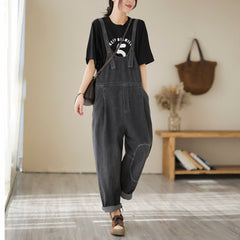 Spring Summer Women Casual Patchwork Denim Jumpsuit