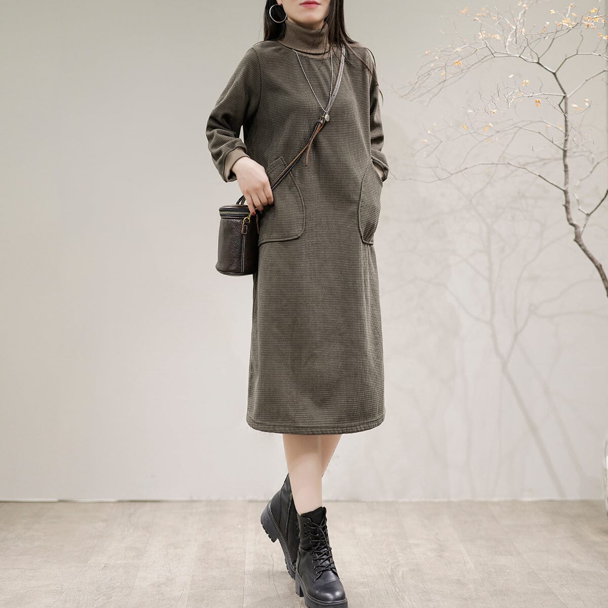 Spring Winter Casual Fashion Cotton Dress