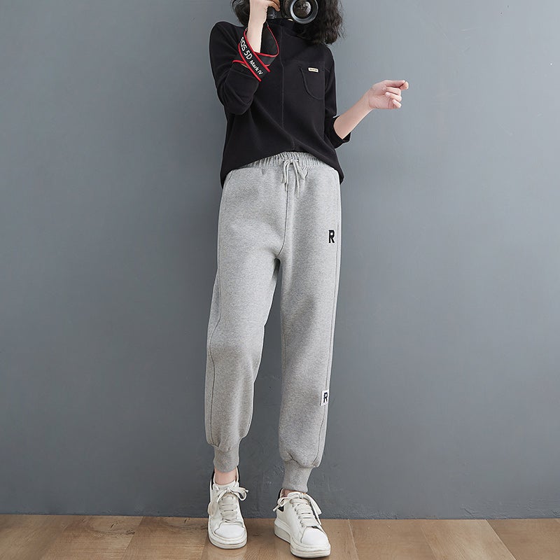 Spring Women Fashion Letter Loose Casual Pants