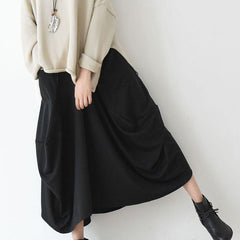 Spring Women's Loose Drawstring Irregular Skirt