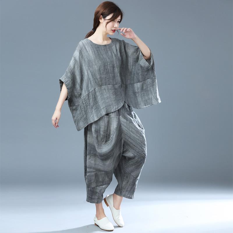 Summer Autumn Plus Size Linen Casual Sets