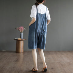 Summer Loose Casual Cotton Denim Jumpsuit