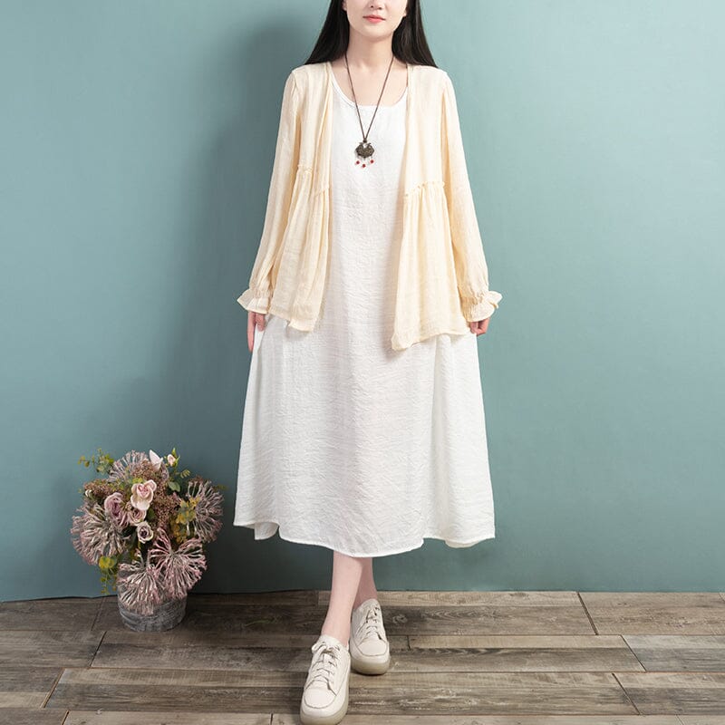 Summer Loose Casual Sleeveless Cotton Linen Dress