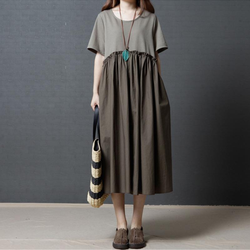 Summer Loose Fashion Stitching Dress