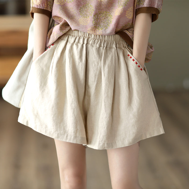 Summer Loose Women Casual Linen Shorts