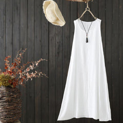 Summer Mid-Length Sleeveless Cotton Nightgown Dress