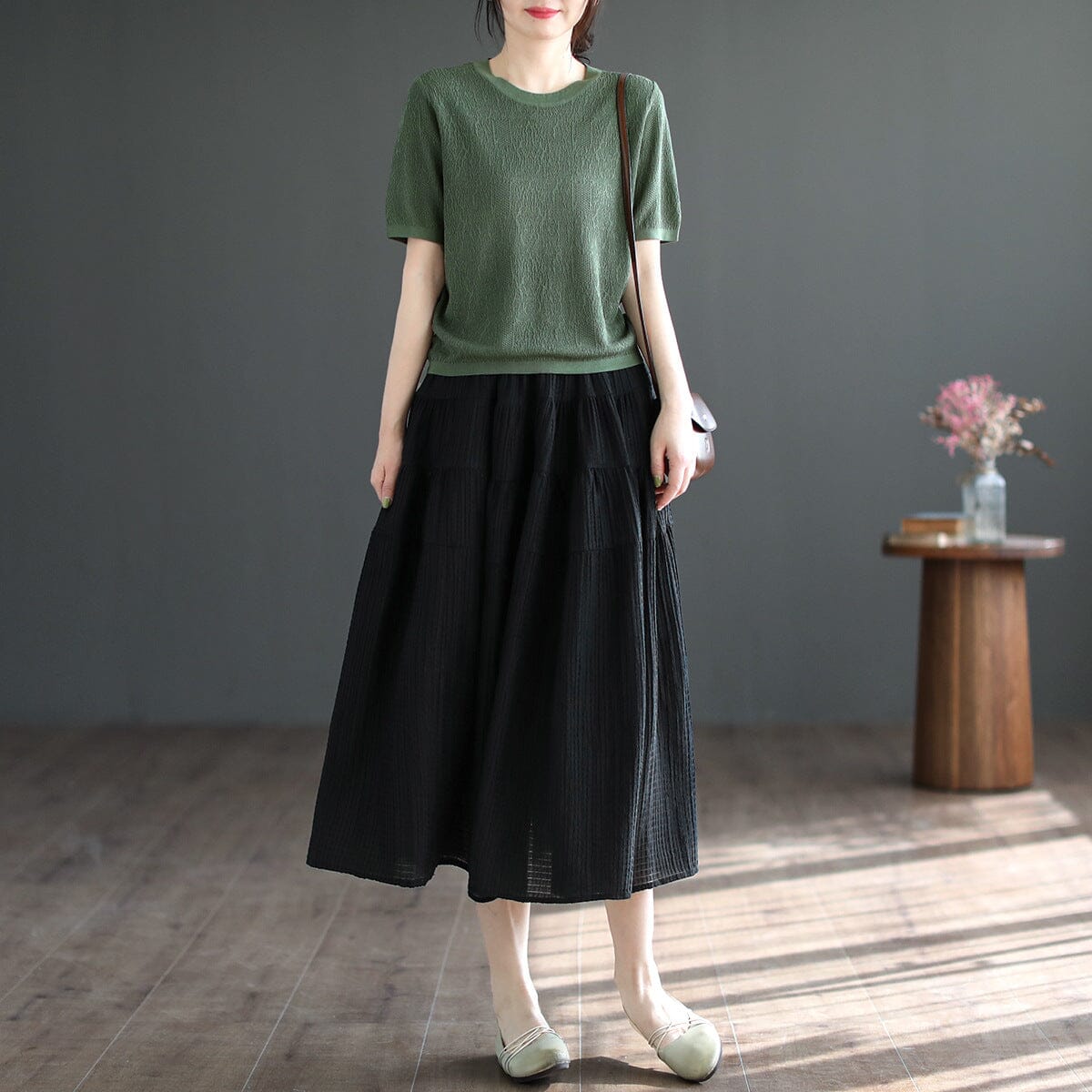 Summer Patchwork Casual Loose A-Line Skirt