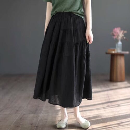 Summer Patchwork Casual Loose A-Line Skirt