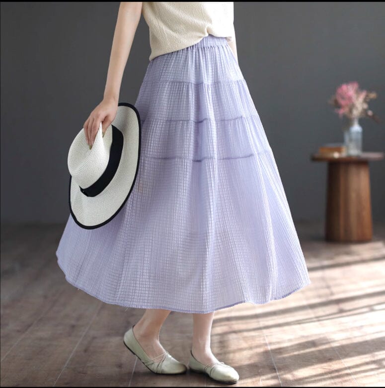 Summer Patchwork Casual Loose A-Line Skirt