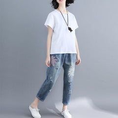 Summer Plus Size Casual Denim Pants