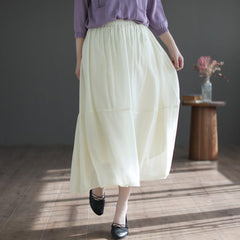 Summer Retro Casual Mesh Linen A-Line Skirt