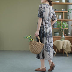 Summer Retro Pullover Chiffon Floral Dress