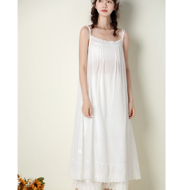 Summer Retro Sleeveless Cotton Slip Dress