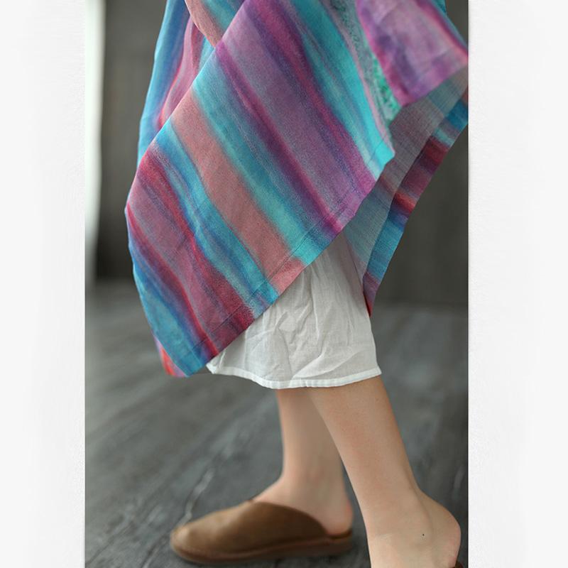 Summer Retro Stripe Printed A-line Skirt