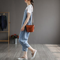 Summer Women Patchwork Tencel Denim Jumpsuit