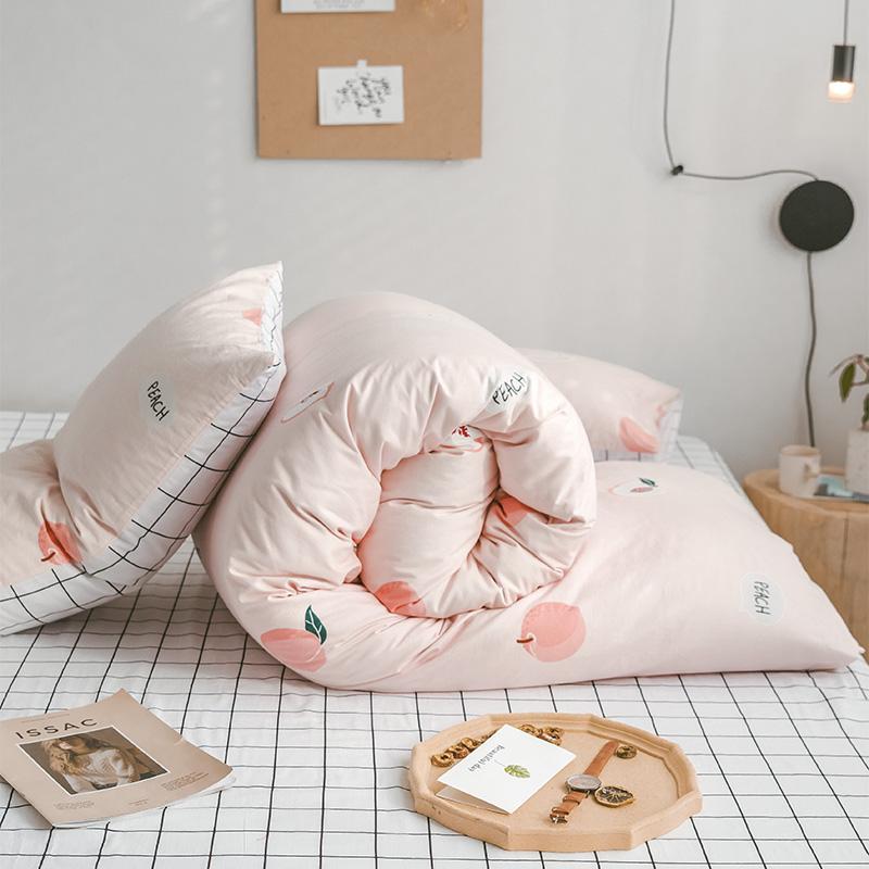 Sweet Peach Theme Comfortable Bedding Set