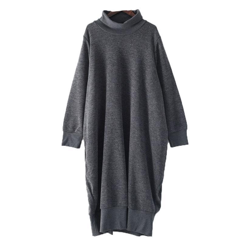 Thickened Cotton High-Necked Sweater Dress