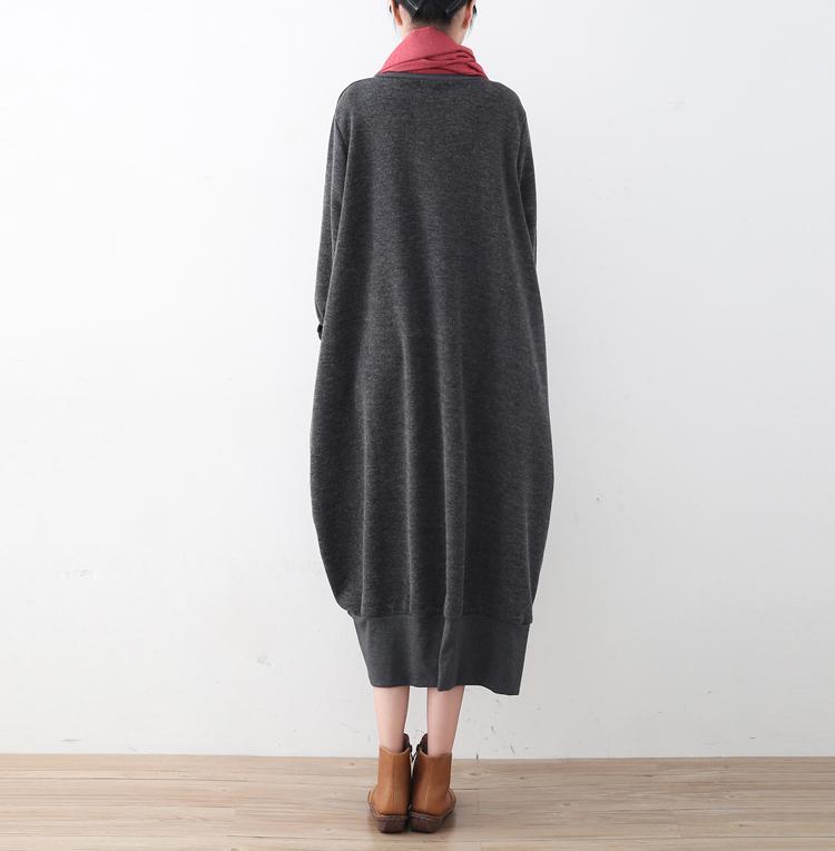 Thickened Cotton High-Necked Sweater Dress