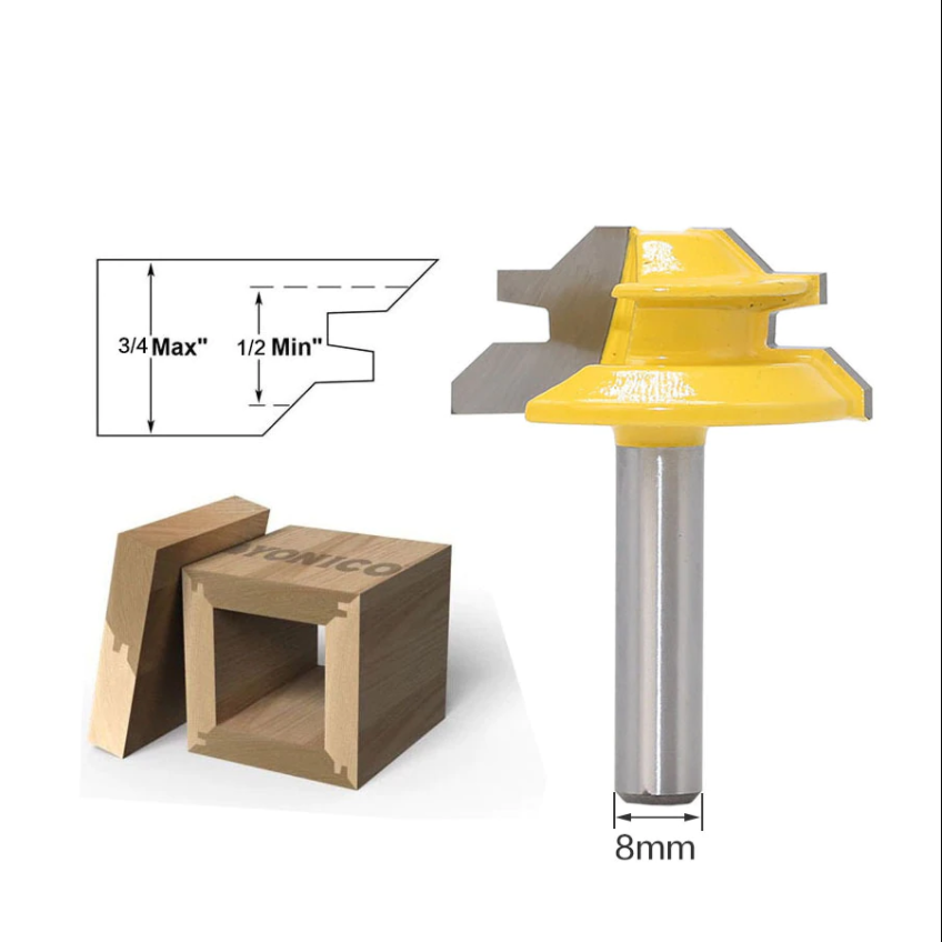 45 Degree Lock Miter Router Bit