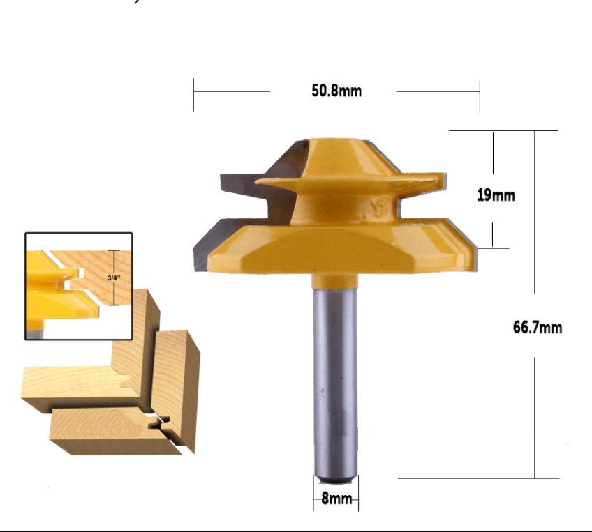 45 Degree Lock Miter Router Bit