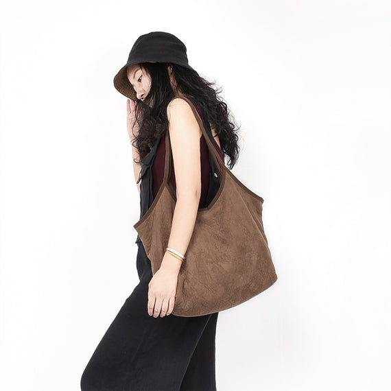 Mochila De Algodón Para Mujer Bolso De Hombro Estilo Simple