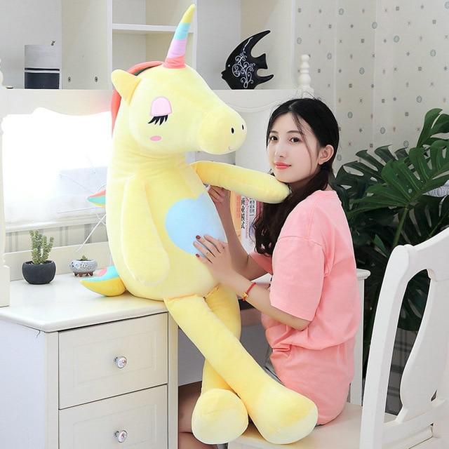 Peluches en peluche mignonnes de grande licorne douce