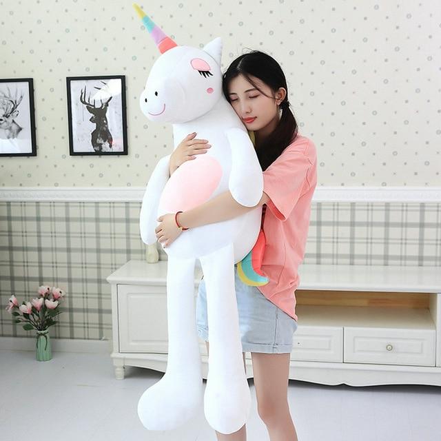 Peluches en peluche mignonnes de grande licorne douce