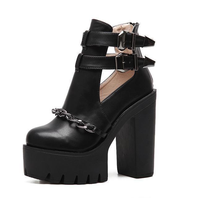 High Heels Platform Shoes Gothic Ankle Boots