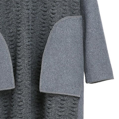 Winter Long-sleeved V-neck Woolen Dress