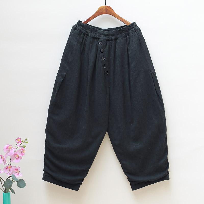 Winter Loose Thick Cotton Linen Casual Harem Pants