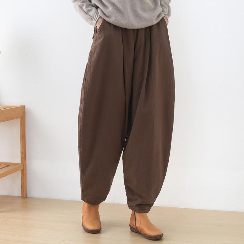 Winter Retro Bloomers Cotton Padded Loose Harem Pants