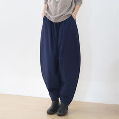 Winter Retro Bloomers Cotton Padded Loose Harem Pants