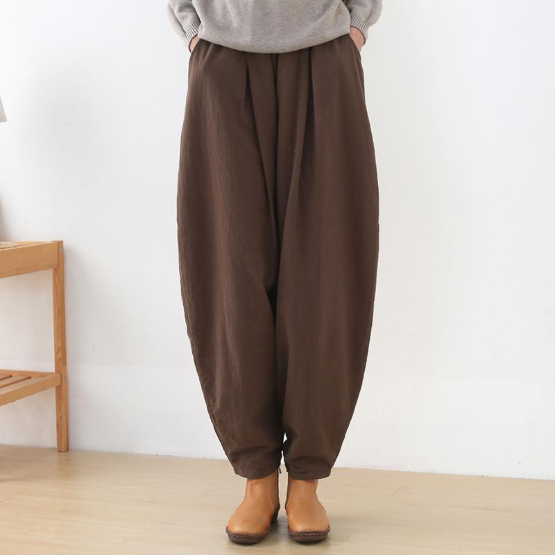 Winter Retro Bloomers Cotton Padded Loose Harem Pants