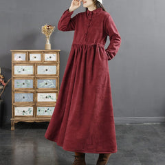 Winter Retro Casual Jacquard Furred Dress