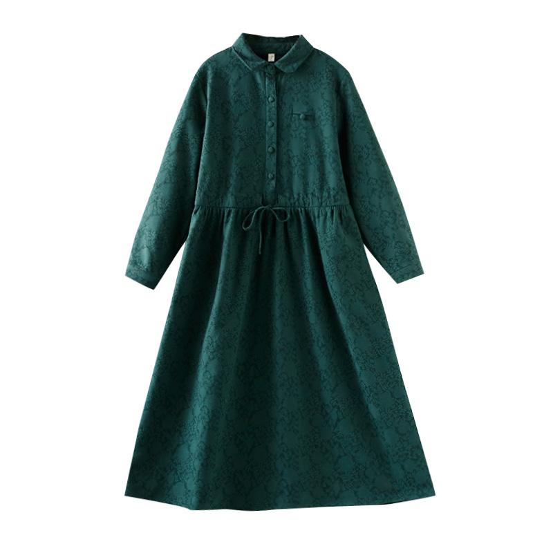 Winter Retro Cotton Linen Loose Plush Dress