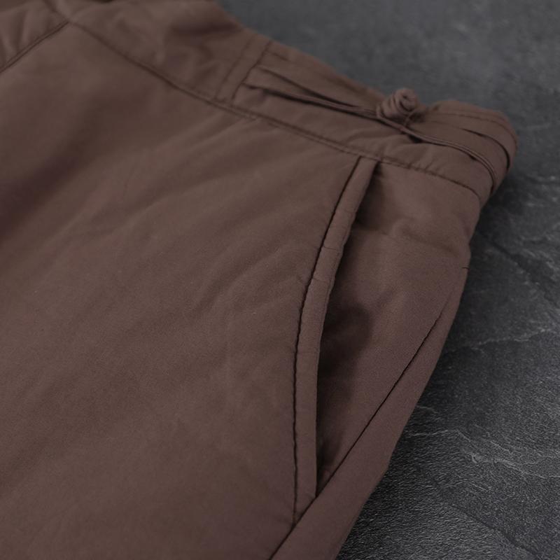 Winter Retro Cotton Linen Padded Wide Leg Pants