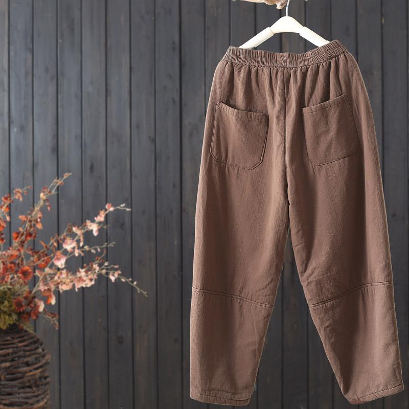 Winter Retro Thick Loose Cotton Padded Casual Pants