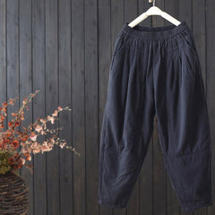 Winter Retro Thick Loose Cotton Padded Casual Pants