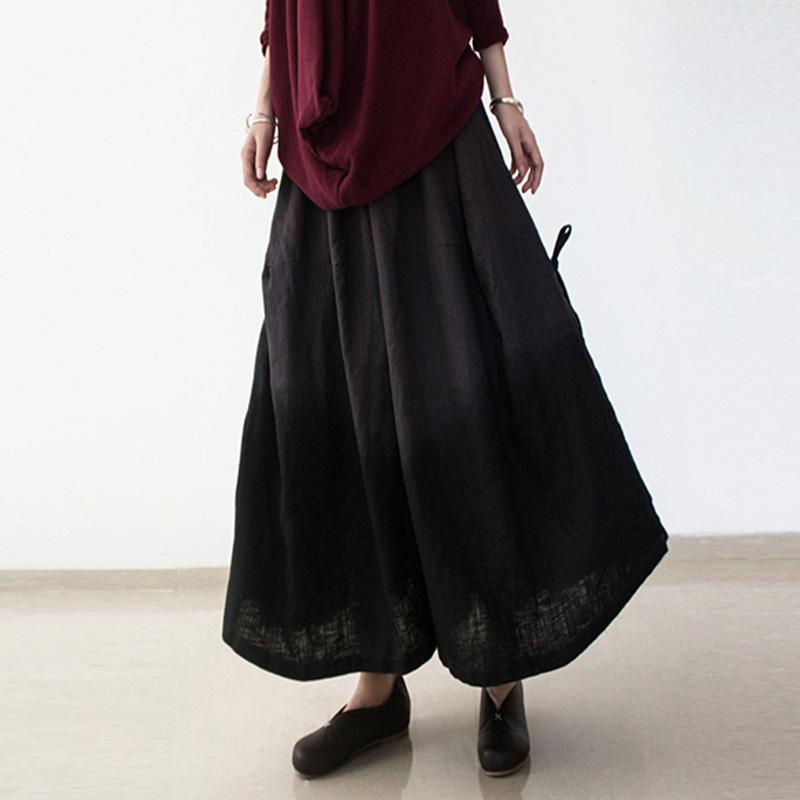 Winter Spring Loose Casual Linen Gradient Wide Leg Pants