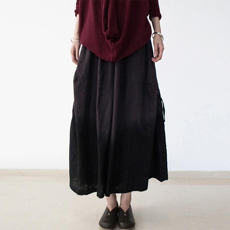 Winter Spring Loose Casual Linen Gradient Wide Leg Pants