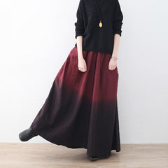 Winter Spring Loose Casual Linen Gradient Wide Leg Pants