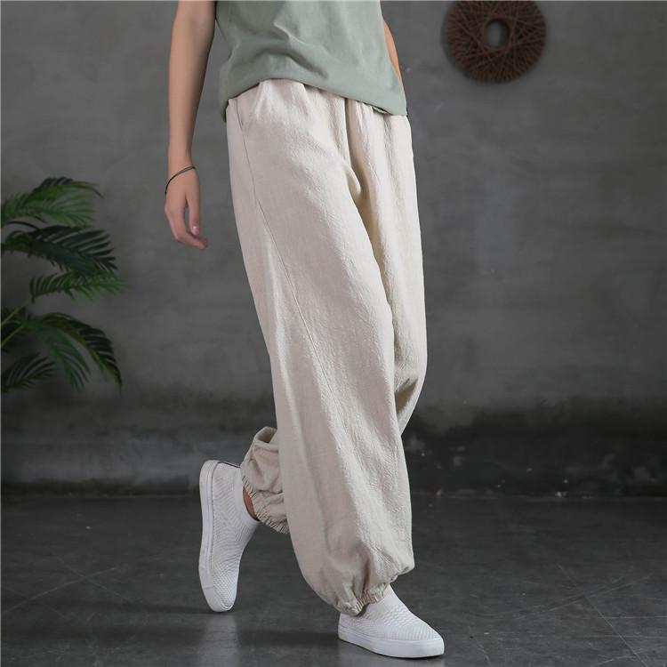 Winter Spring Retro Loose Bloomer Linen Pants