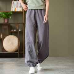 Winter Spring Retro Loose Bloomer Linen Pants