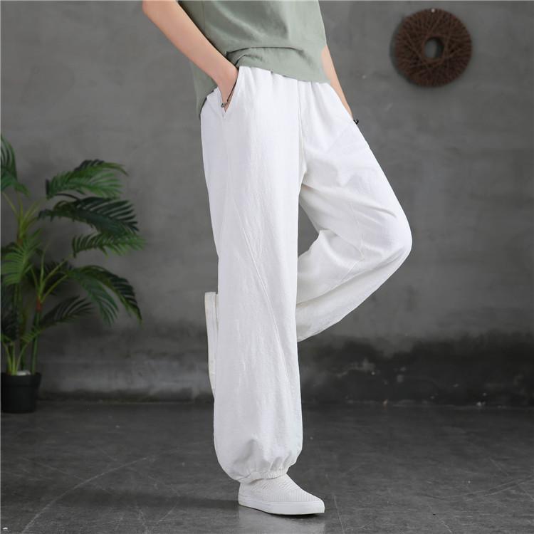 Winter Spring Retro Loose Bloomer Linen Pants