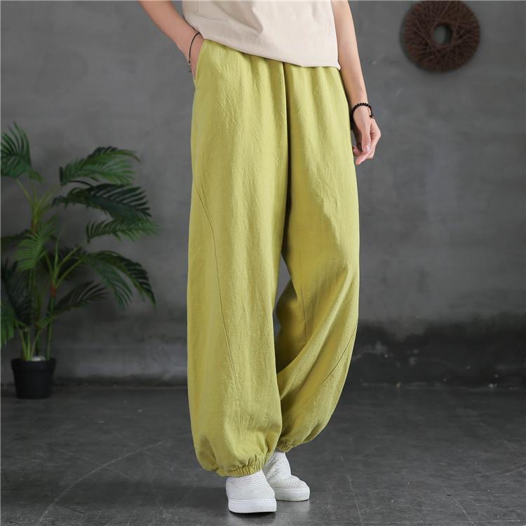 Winter Spring Retro Loose Bloomer Linen Pants