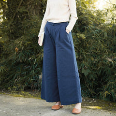 Winter Thick Casual Loose Cotton Linen Wide Leg Pants