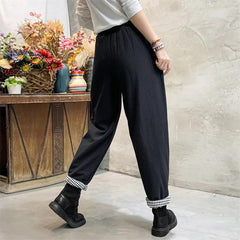 Winter Women Casual Patchwork Loose Harem Pants